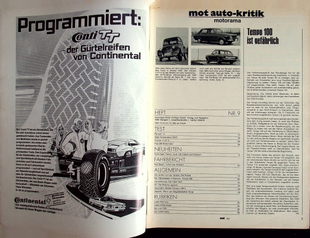 Inhaltsverzeichnis MOT 09/1970