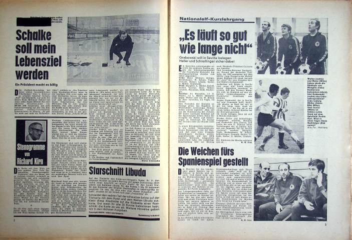 Inhaltsverzeichnis Kicker 09/1970