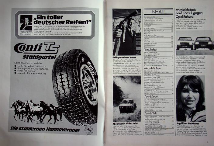 Inhaltsverzeichnis Autozeitung 09/1972