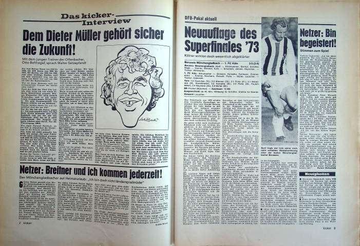 Inhaltsverzeichnis Kicker 09/1975