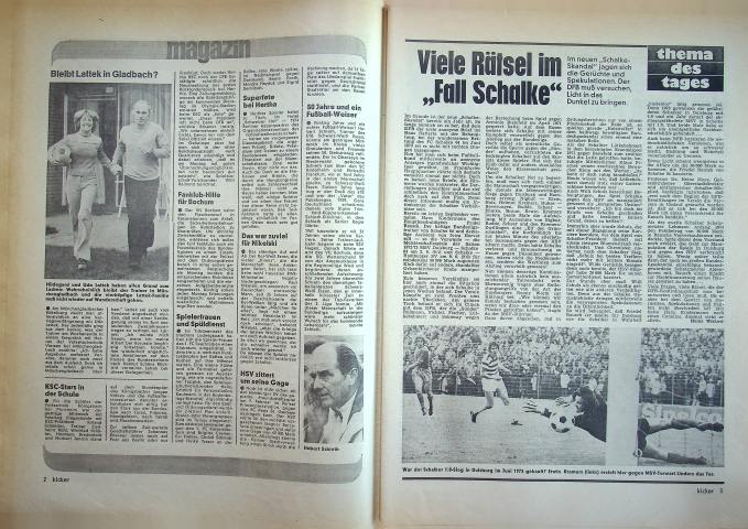 Inhaltsverzeichnis Kicker 09/1977