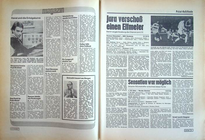 Inhaltsverzeichnis Kicker 09/1978