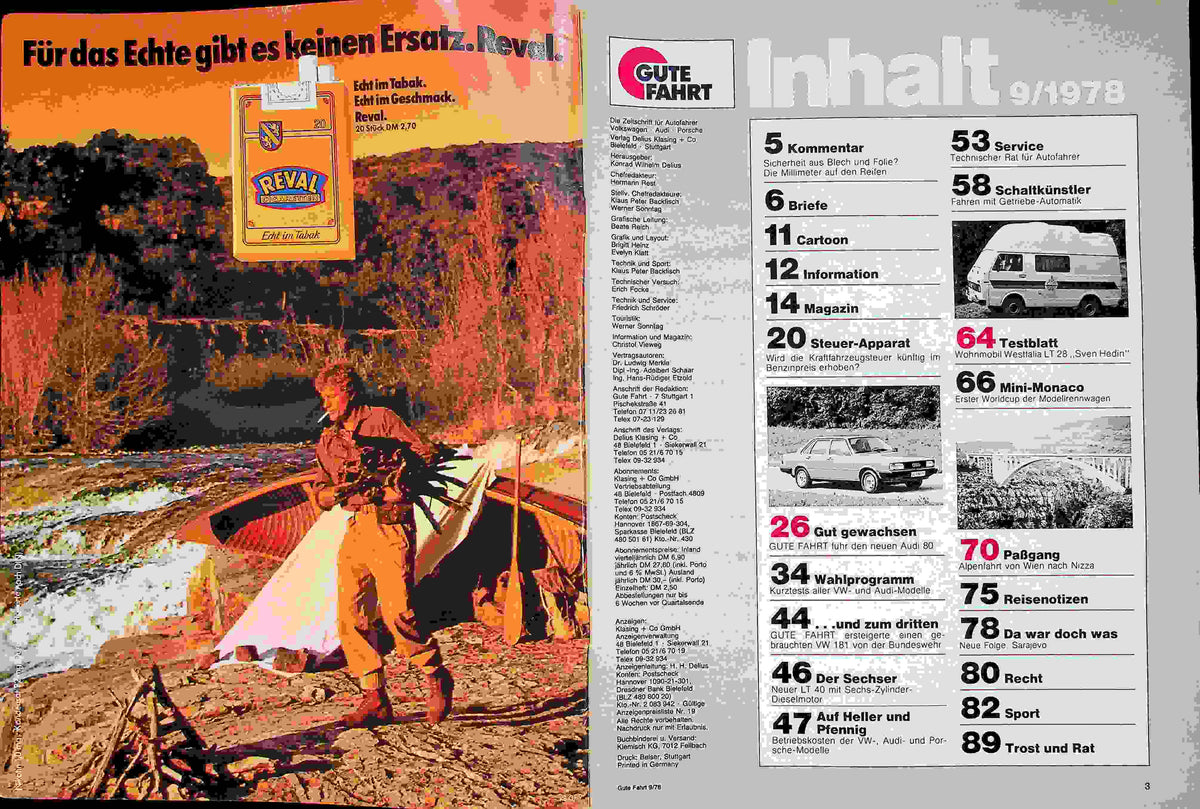 Inhaltsverzeichnis Gute Fahrt 09/1978