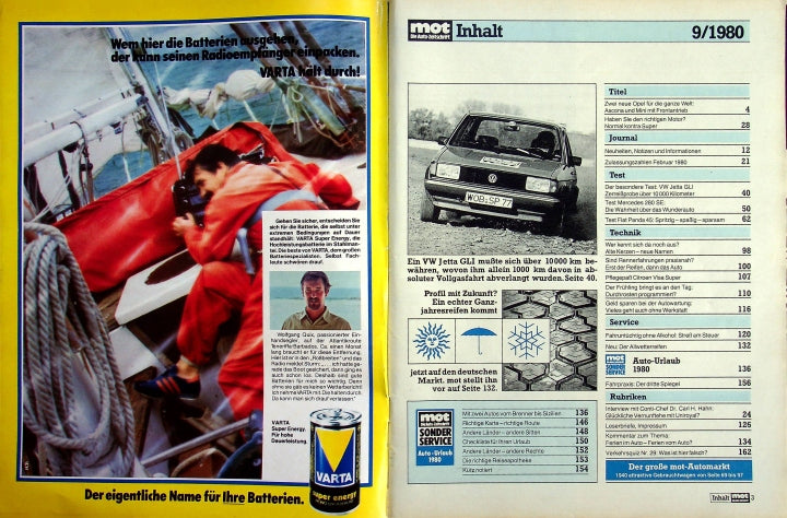 Inhaltsverzeichnis MOT 09/1980