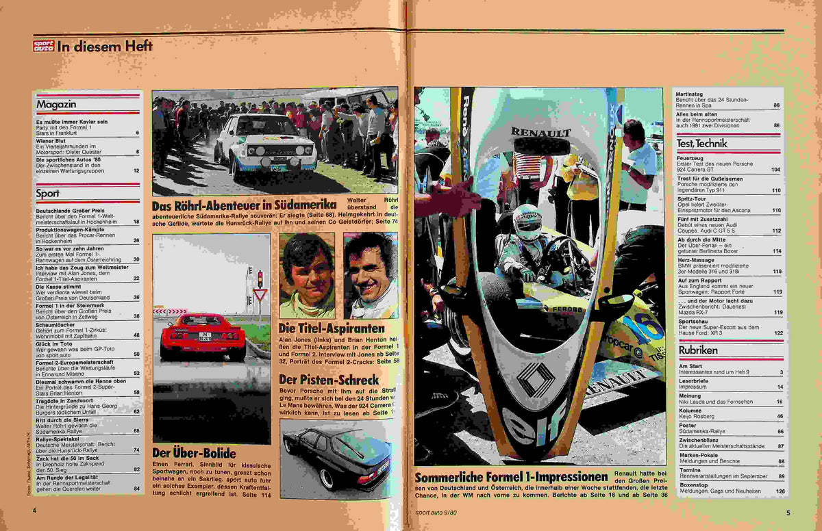 Inhaltsverzeichnis Sport Auto 09/1980