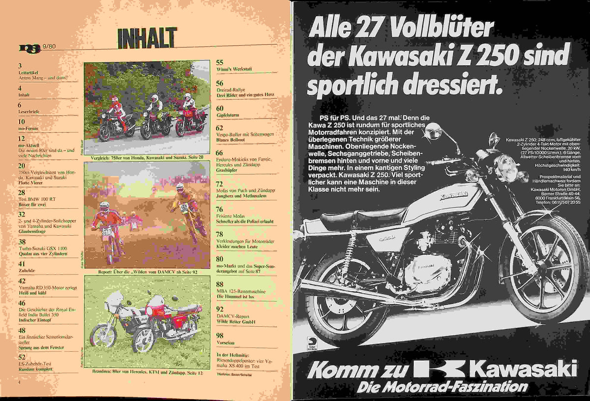 Inhaltsverzeichnis MO Magazin 09/1980