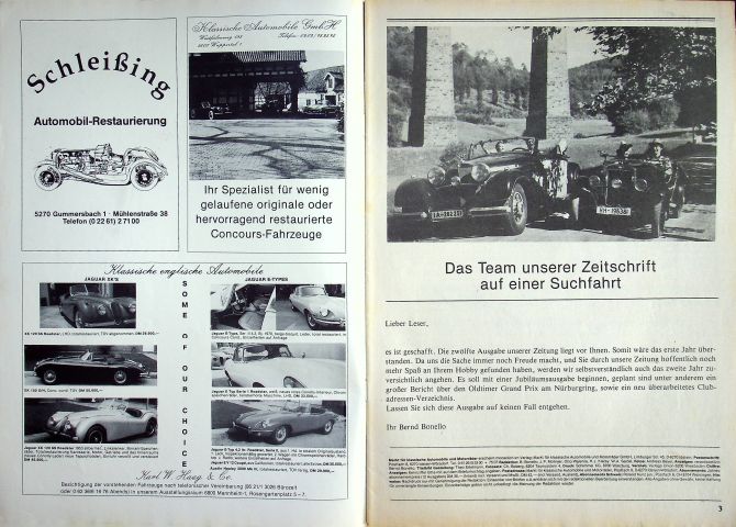 Inhaltsverzeichnis Oldtimer Markt 09/1981