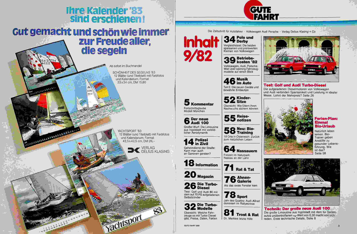 Inhaltsverzeichnis Gute Fahrt 09/1982