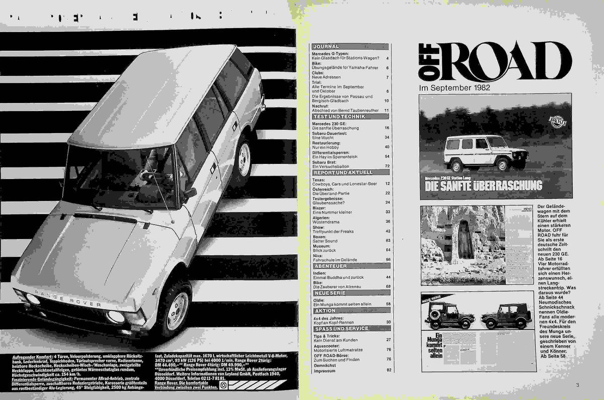 Inhaltsverzeichnis Offroad 09/1982