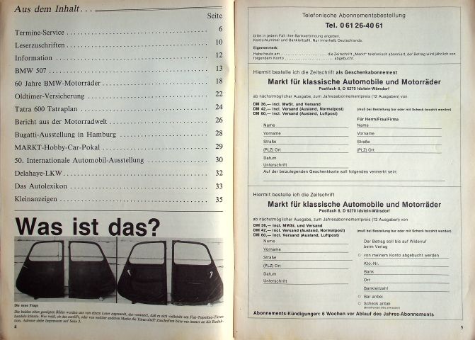 Inhaltsverzeichnis Oldtimer Markt 09/1983