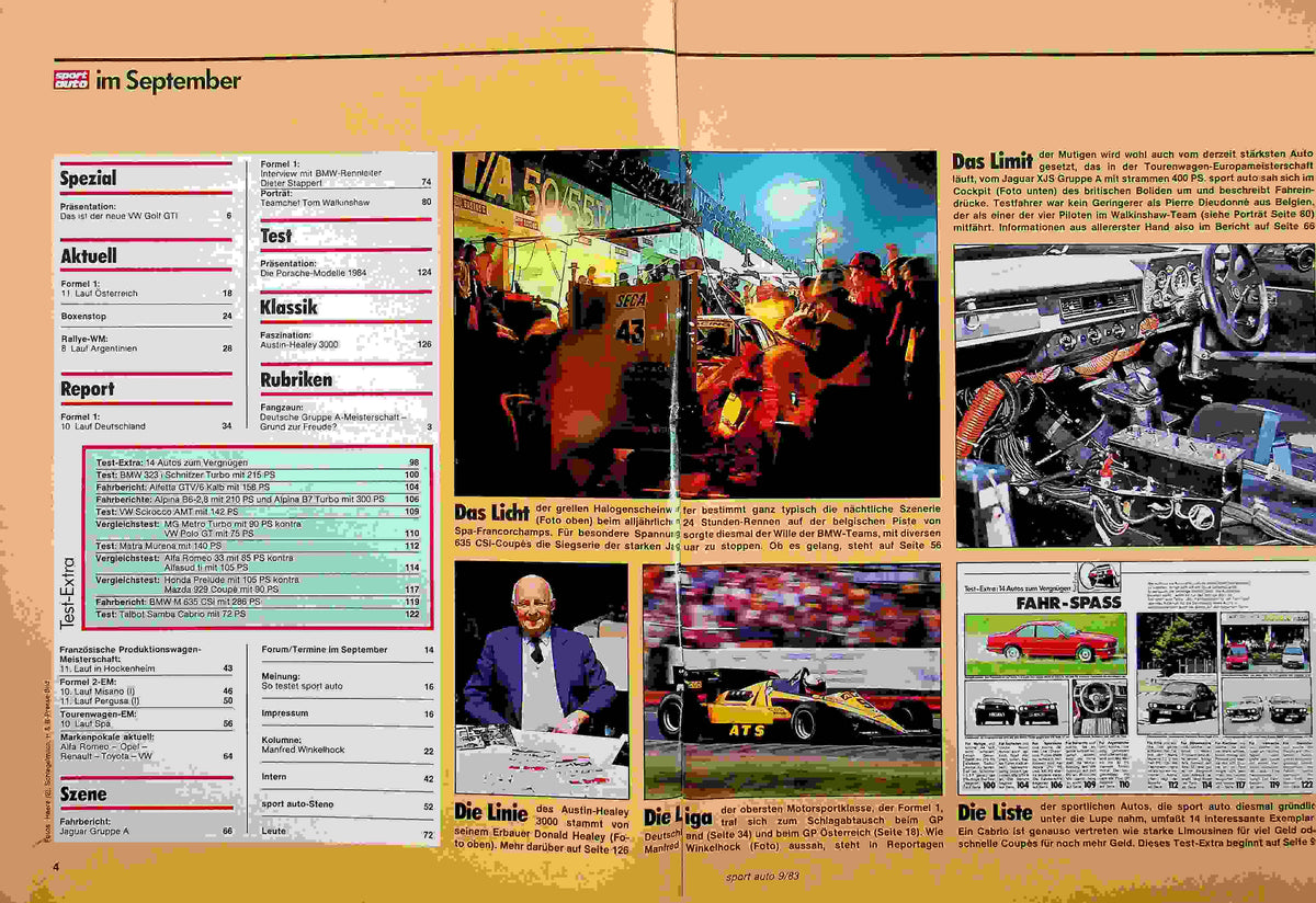 Inhaltsverzeichnis Sport Auto 09/1983