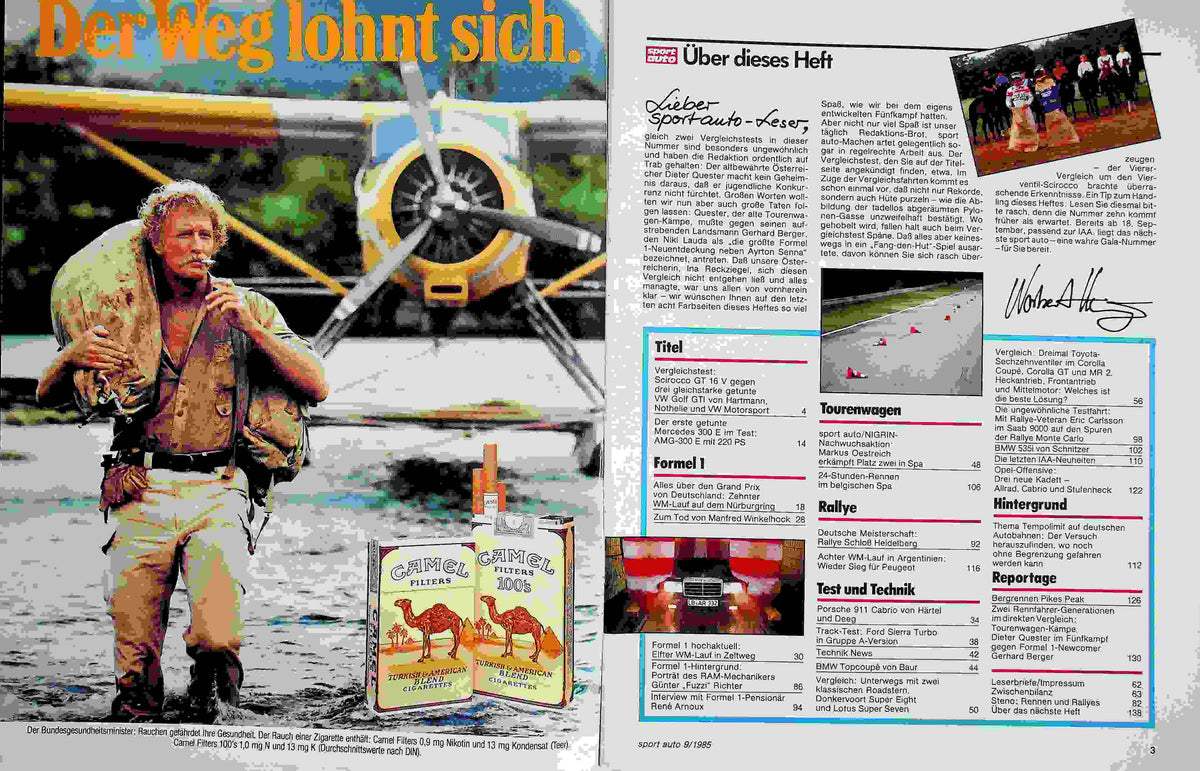 Inhaltsverzeichnis Sport Auto 09/1985