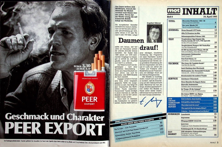 Inhaltsverzeichnis MOT 09/1985