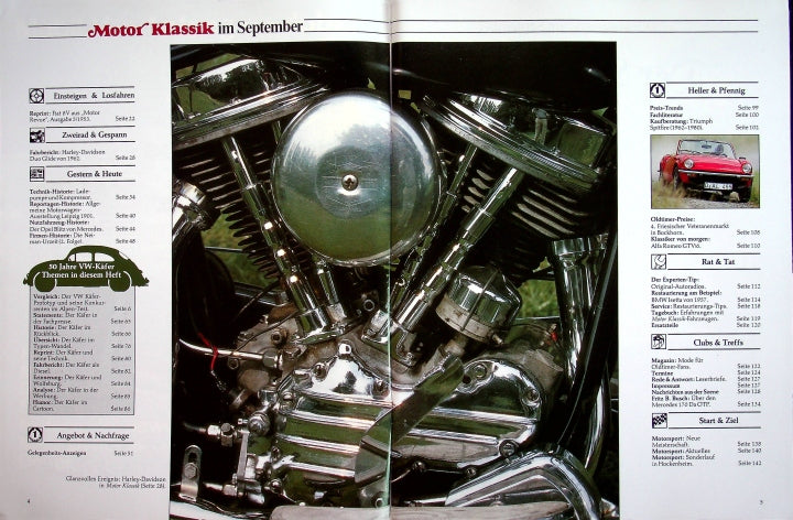 Inhaltsverzeichnis Motor Klassik 09/1985