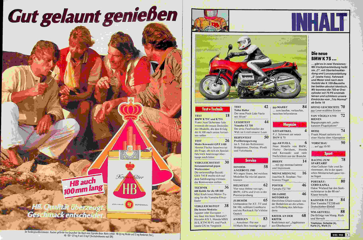 Inhaltsverzeichnis MO Magazin 09/1985
