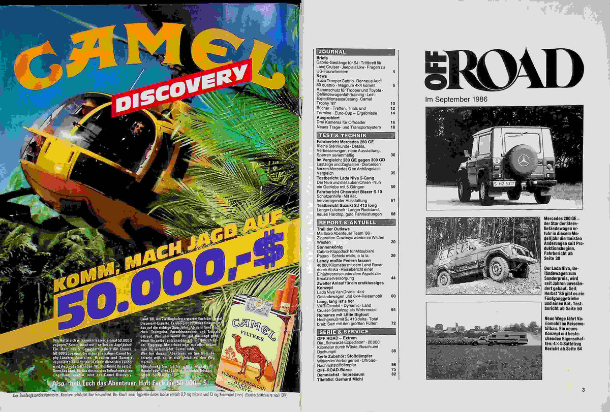 Inhaltsverzeichnis Offroad 09/1986