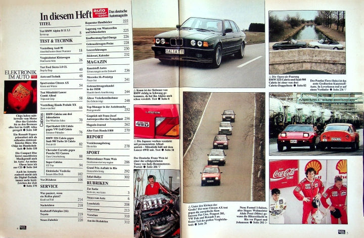 Inhaltsverzeichnis Auto Motor und Sport 09/1987