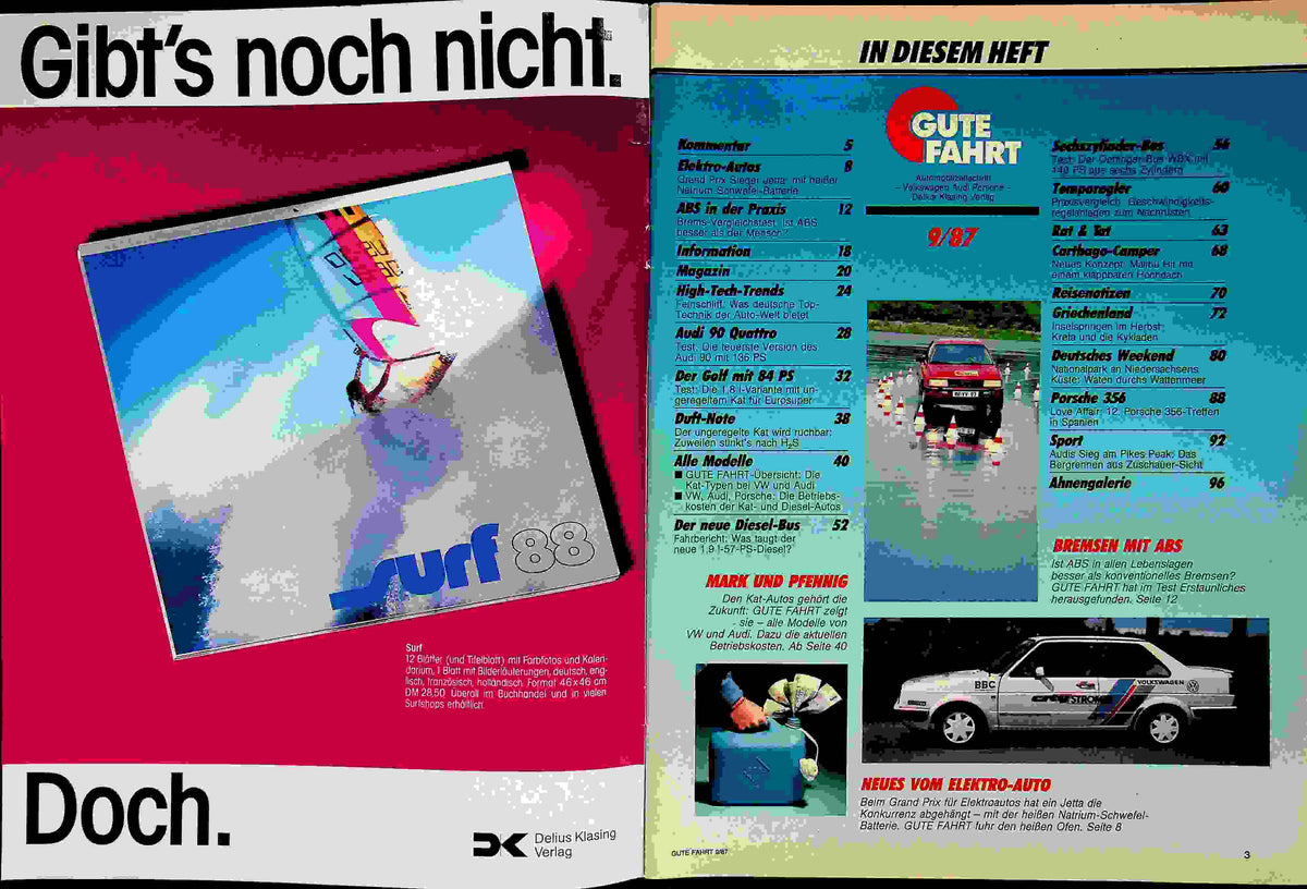 Inhaltsverzeichnis Gute Fahrt 09/1987