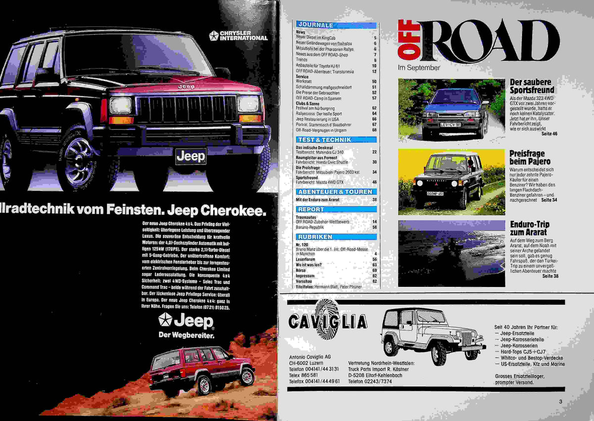 Inhaltsverzeichnis Offroad 09/1988