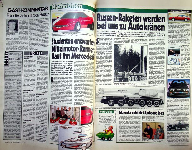 Inhaltsverzeichnis Auto Bild 09/1988