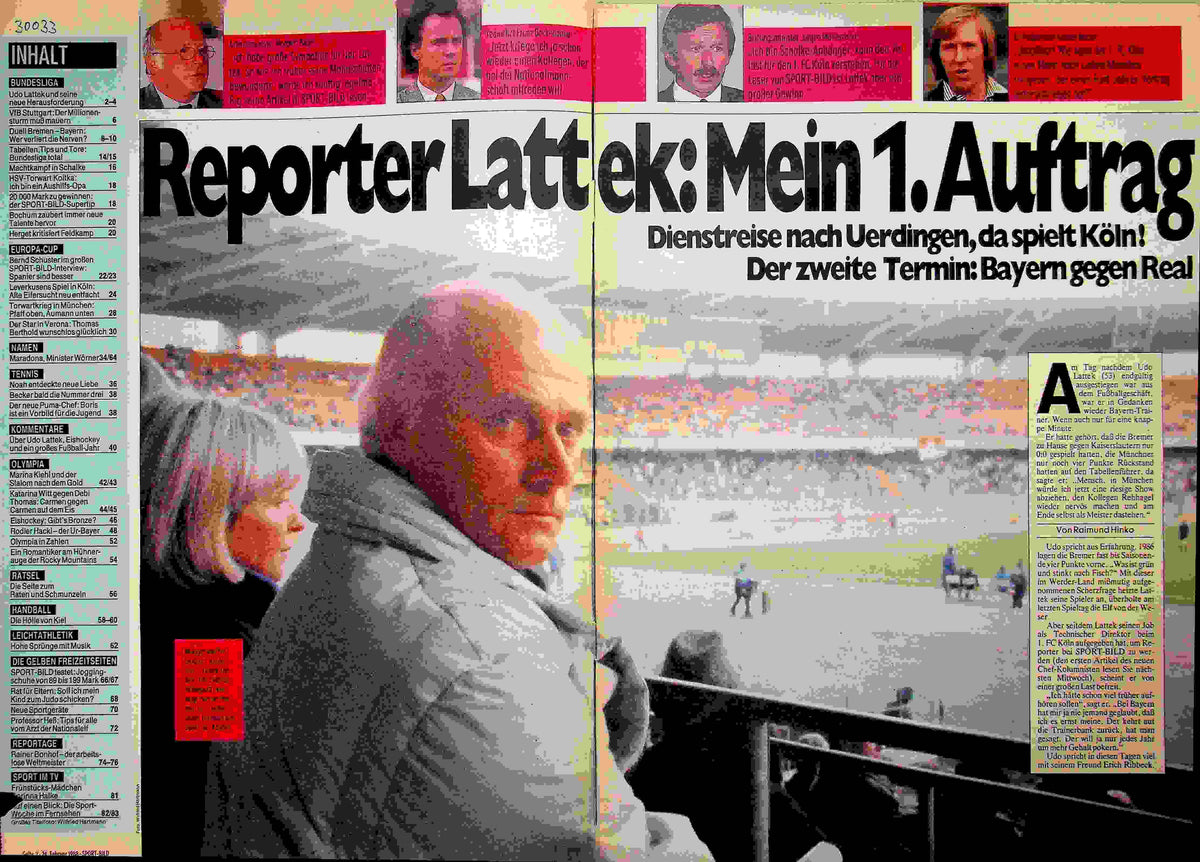 Inhaltsverzeichnis Sport Bild 09/1988