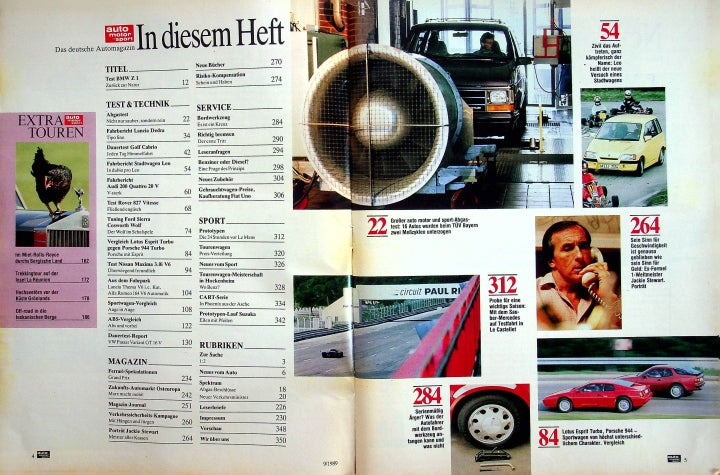 Inhaltsverzeichnis Auto Motor und Sport 09/1989