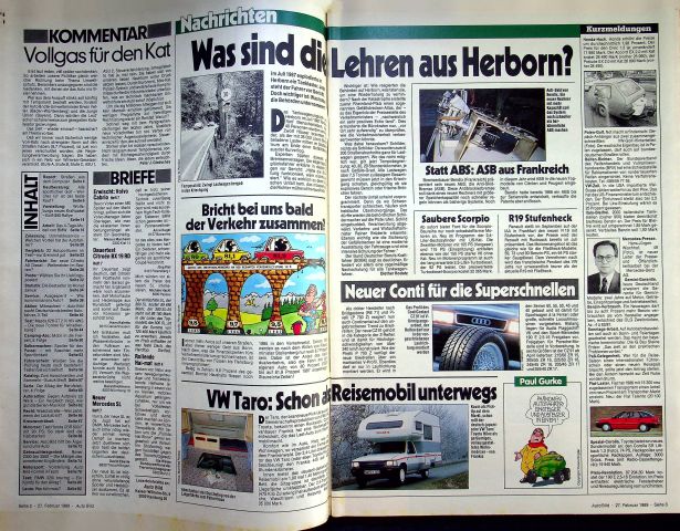 Inhaltsverzeichnis Auto Bild 09/1989
