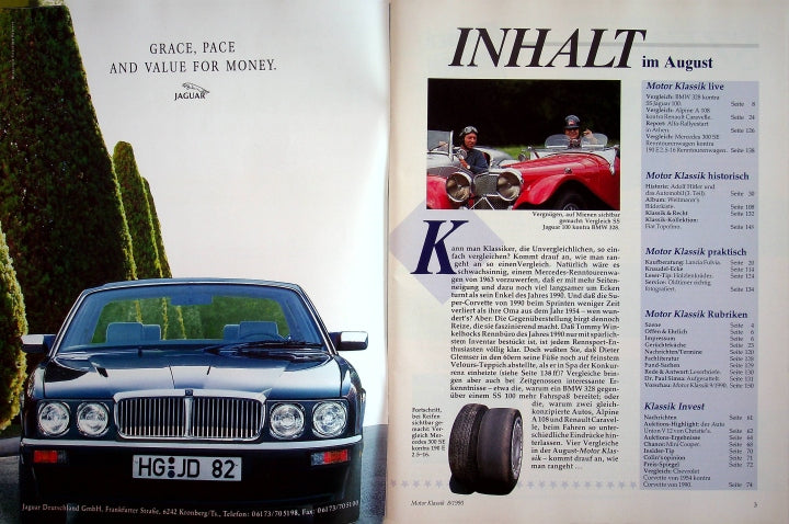 Inhaltsverzeichnis Motor Klassik 09/1990