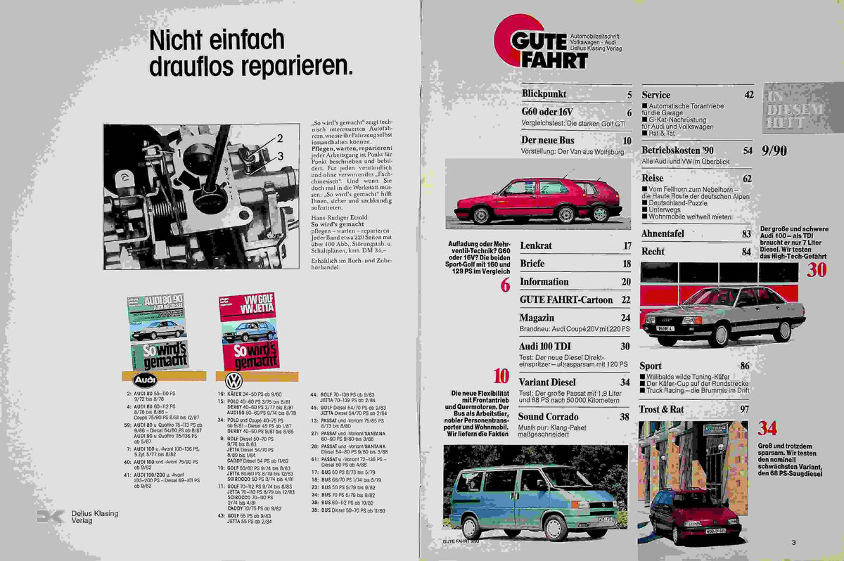 Inhaltsverzeichnis Gute Fahrt 09/1990