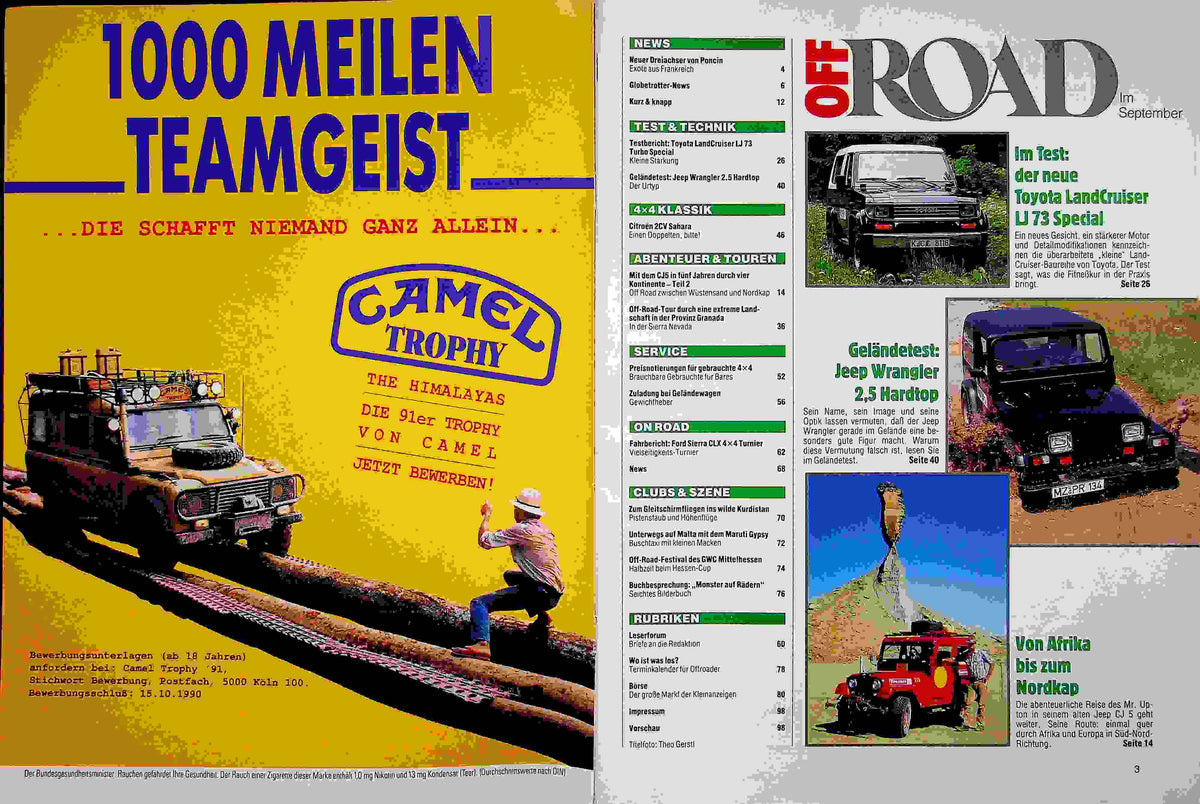 Inhaltsverzeichnis Offroad 09/1990