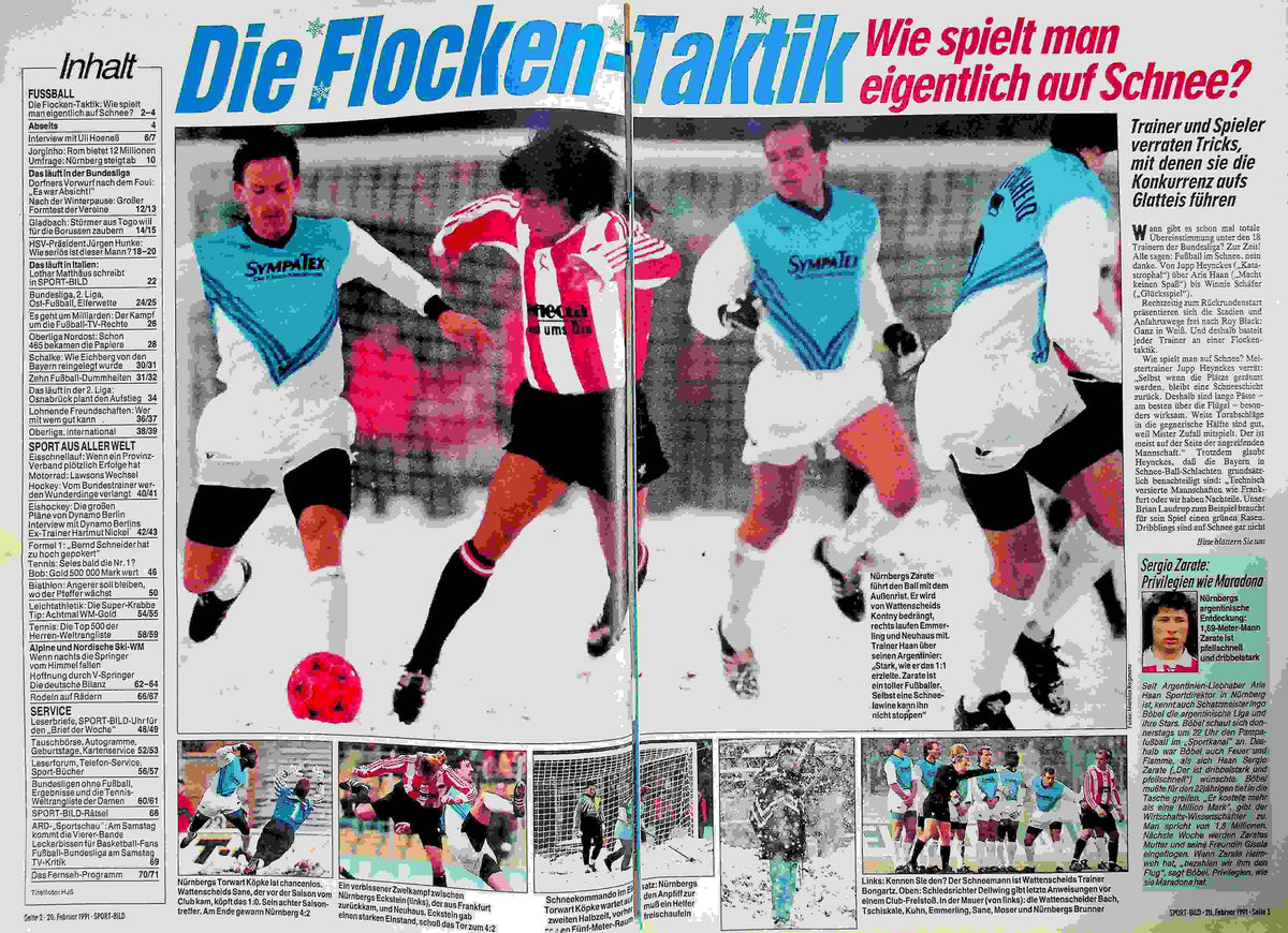 Inhaltsverzeichnis Sport Bild 09/1991