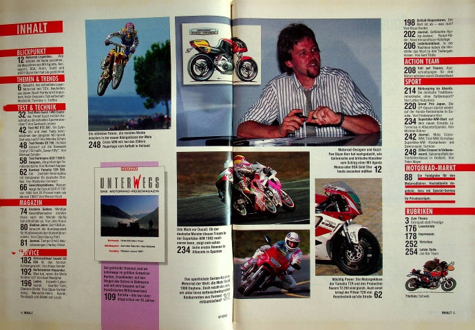 Inhaltsverzeichnis Motorrad 09/1992
