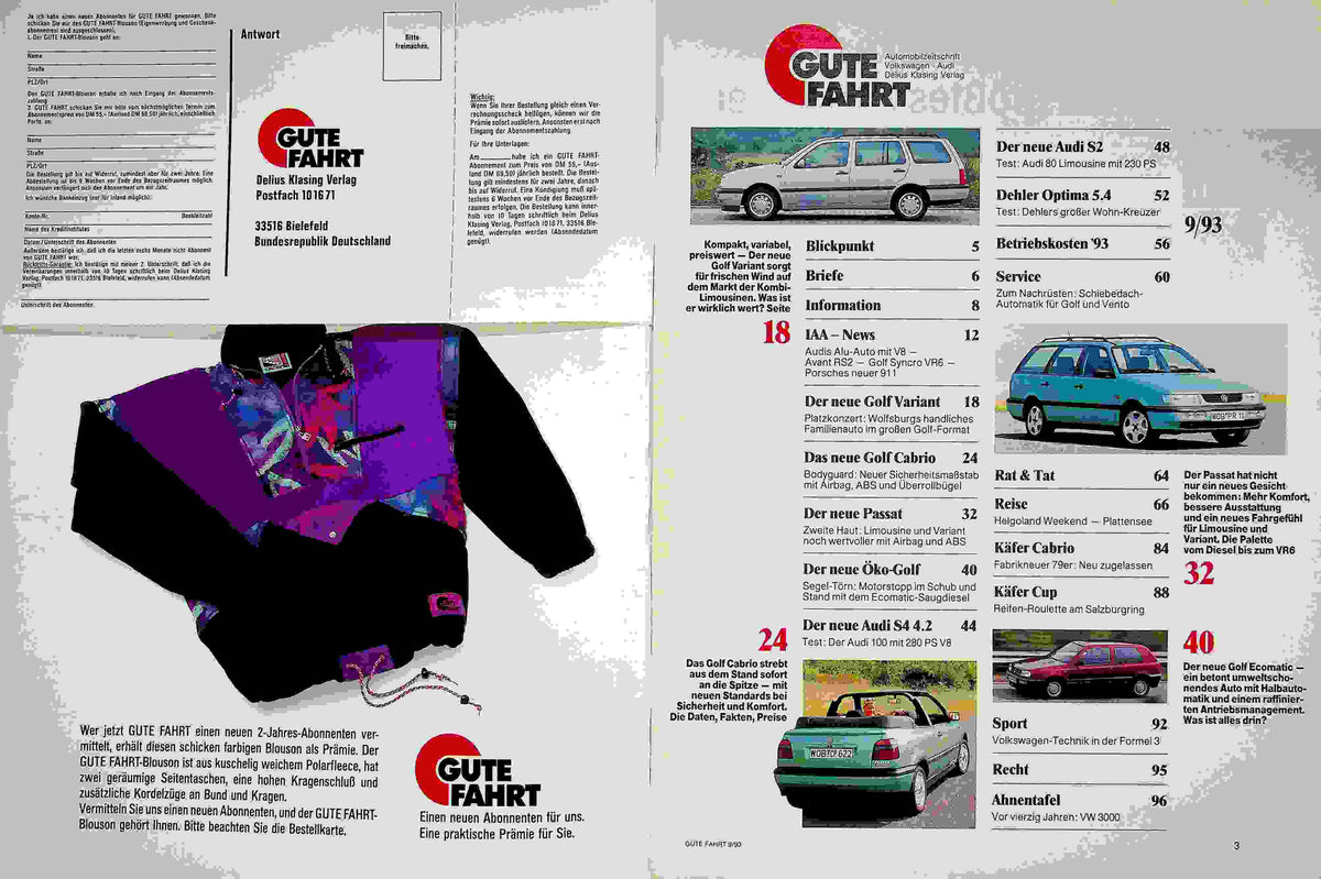 Inhaltsverzeichnis Gute Fahrt 09/1993
