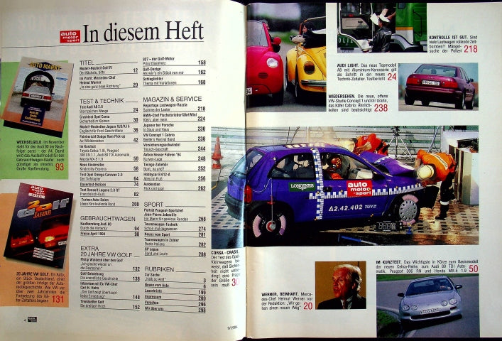 Inhaltsverzeichnis Auto Motor und Sport 09/1994