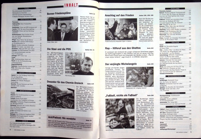 Inhaltsverzeichnis Spiegel 09/1994