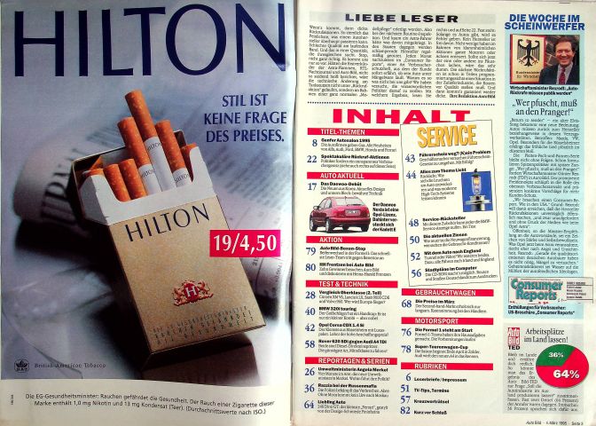 Inhaltsverzeichnis Auto Bild 09/1995