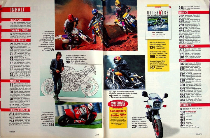 Inhaltsverzeichnis Motorrad 09/1995