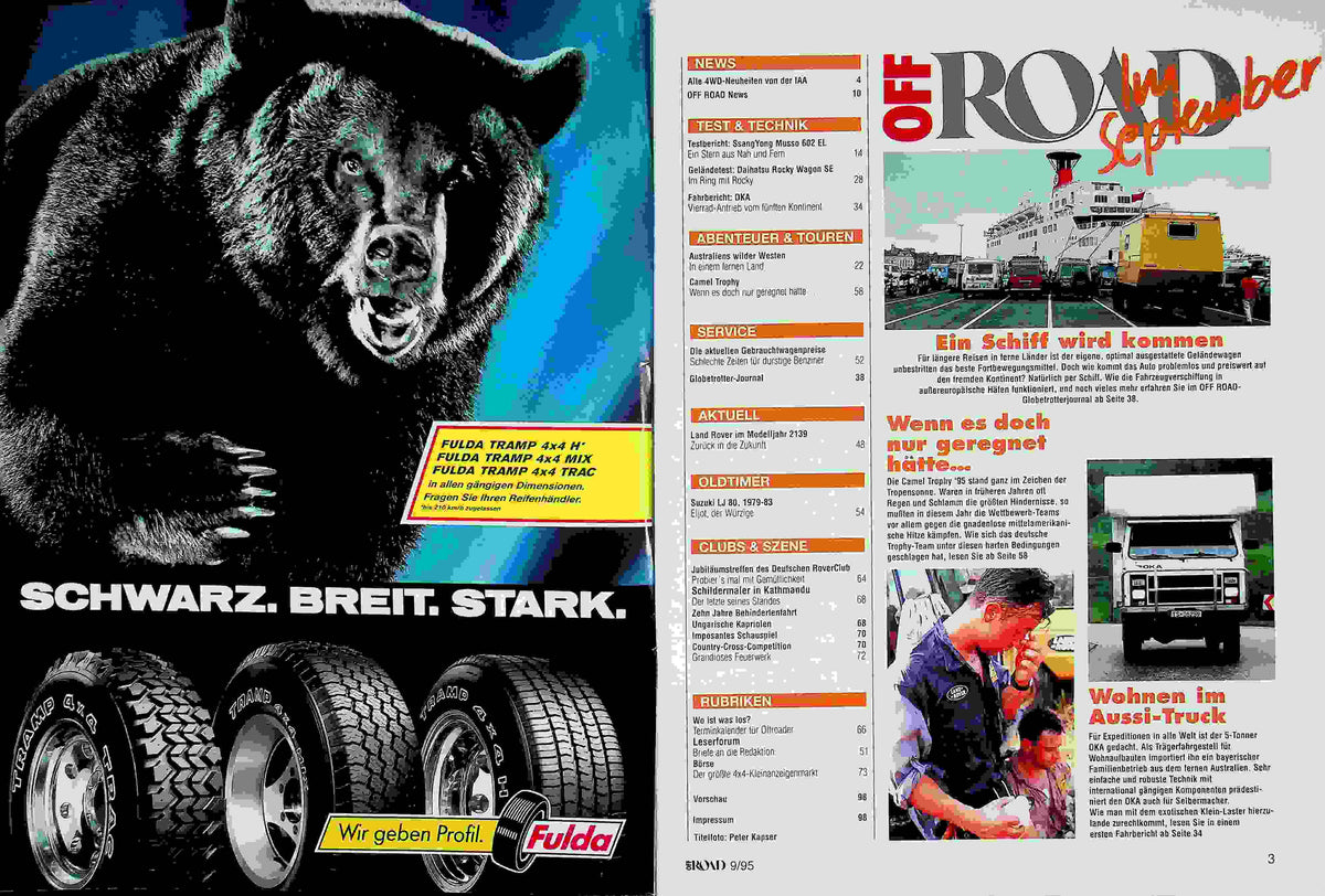 Inhaltsverzeichnis Offroad 09/1995