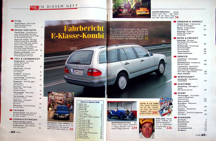 Inhaltsverzeichnis Auto Motor und Sport 09/1996