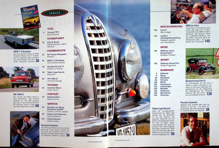 Inhaltsverzeichnis Motor Klassik 09/1996