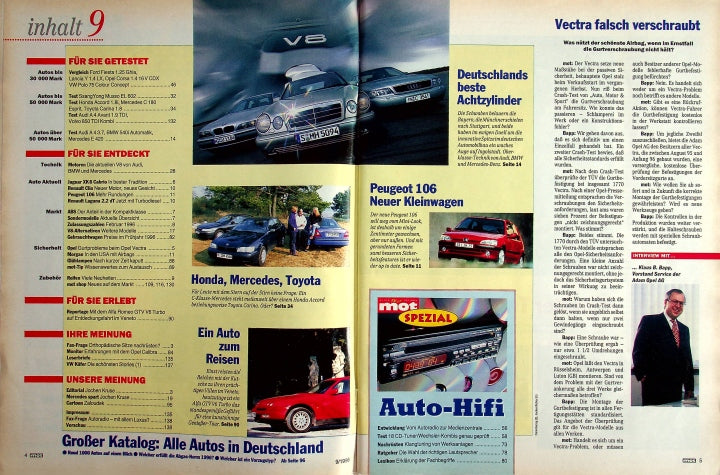 Inhaltsverzeichnis MOT 09/1996