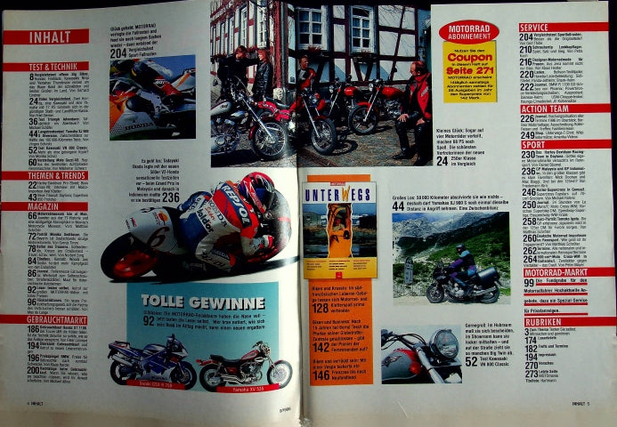 Inhaltsverzeichnis Motorrad 09/1996