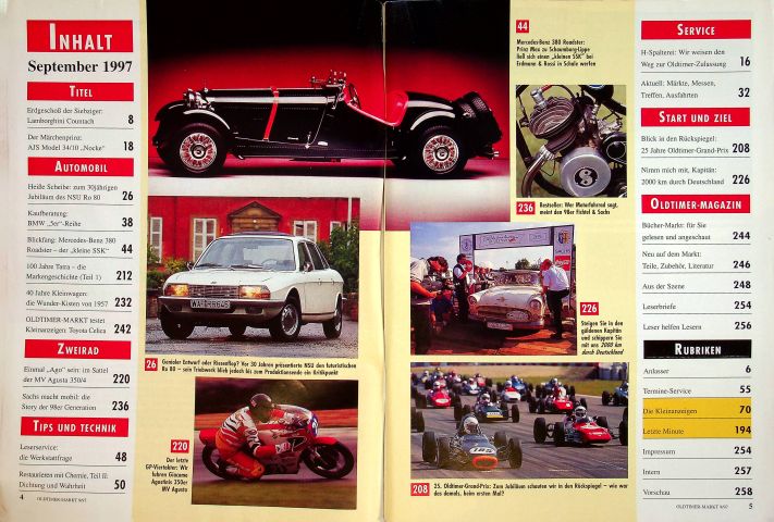 Inhaltsverzeichnis Oldtimer Markt 09/1997