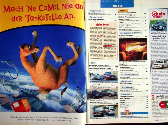 Inhaltsverzeichnis Auto Bild 09/1998