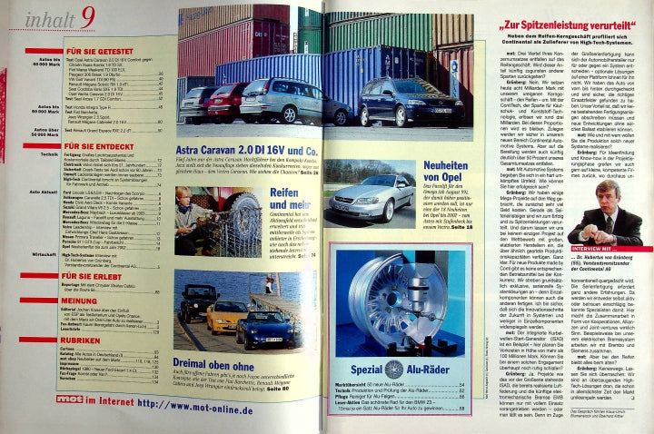 Inhaltsverzeichnis MOT 09/1998