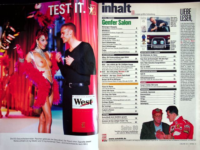 Inhaltsverzeichnis Auto Bild 09/1999