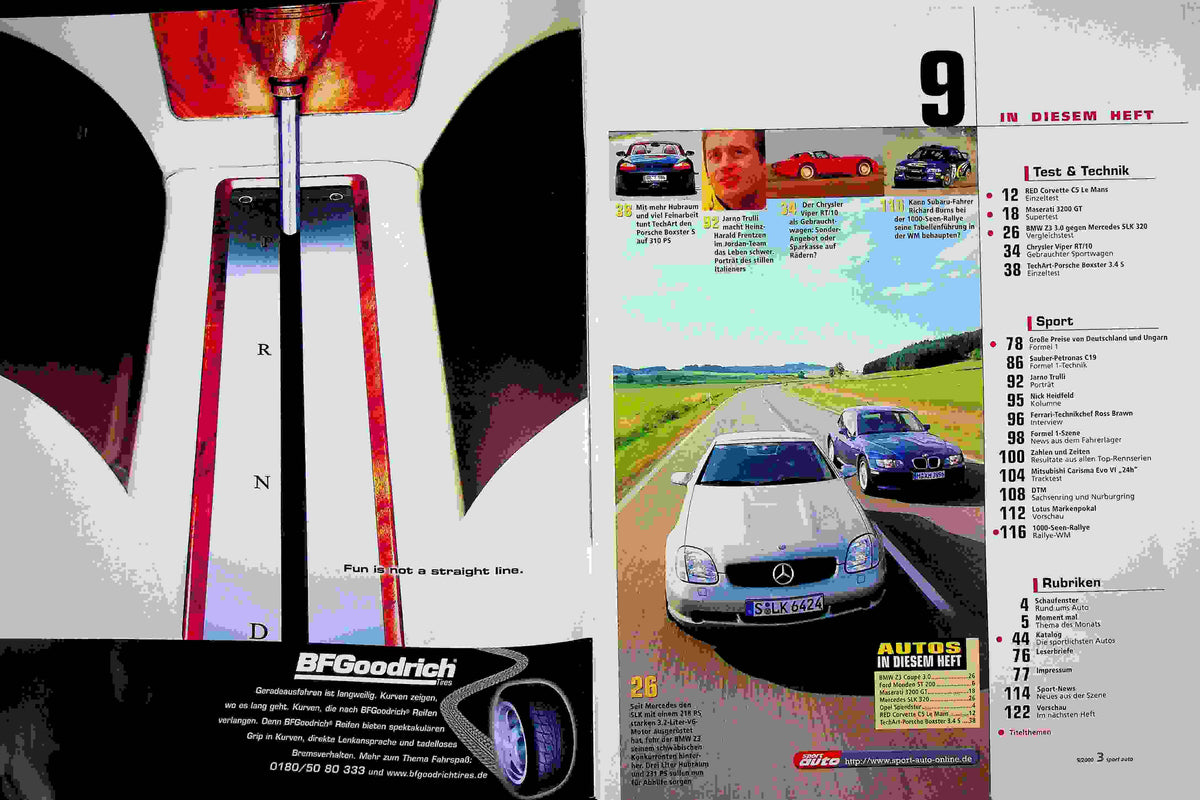 Inhaltsverzeichnis Sport Auto 09/2000