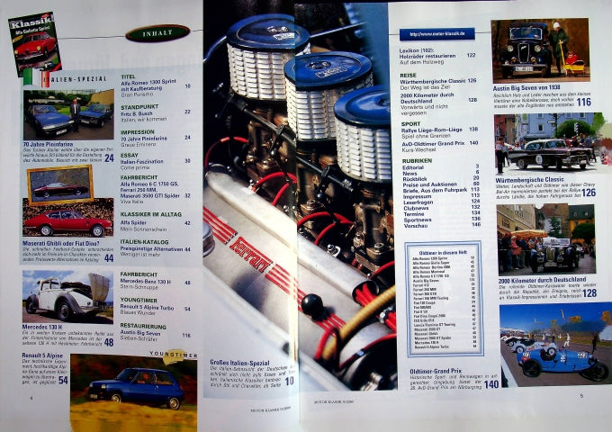 Inhaltsverzeichnis Motor Klassik 09/2000