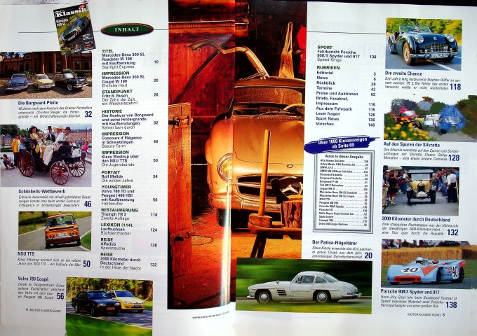 Inhaltsverzeichnis Motor Klassik 09/2001