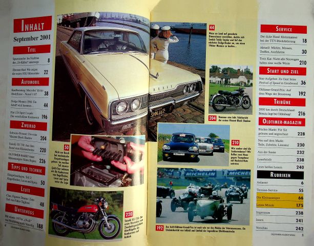 Inhaltsverzeichnis Oldtimer Markt 09/2001